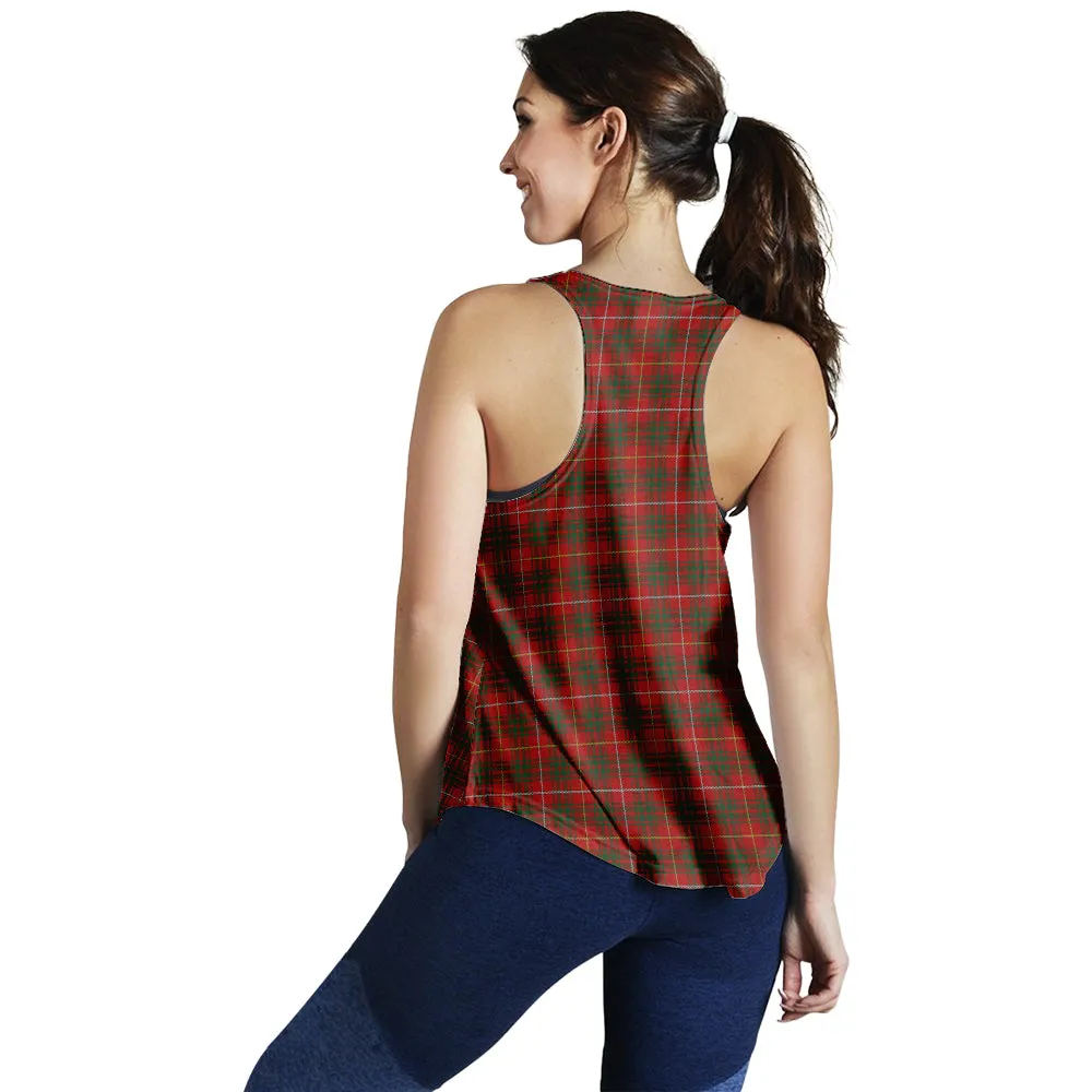 Bruce Tartan Women Racerback Tanks with Family Crest