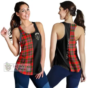 Butter Tartan Women's Racerback Tanks with Family Crest and Half Of Me Style