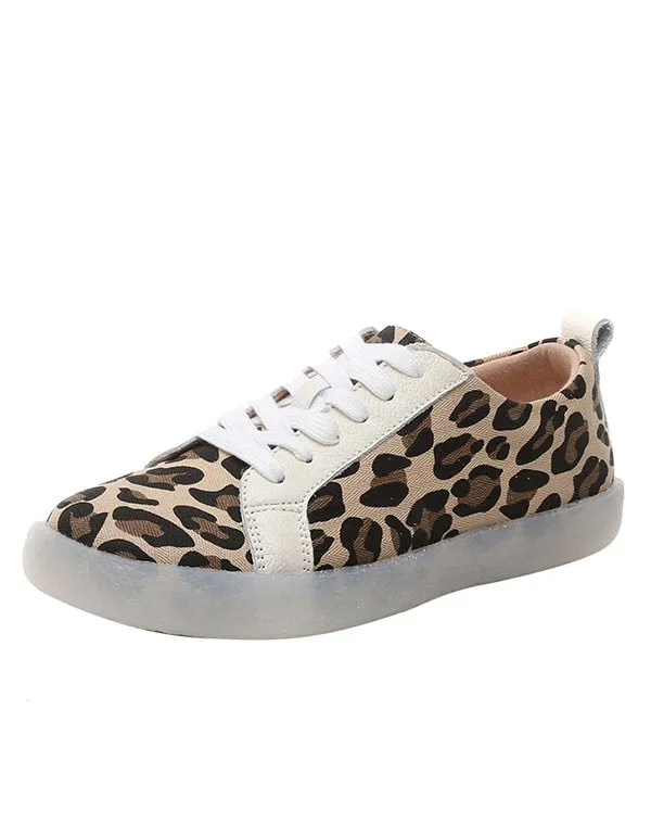 Canvas Print Women's Leopard Casual Shoes