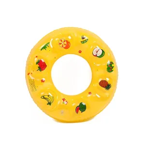 Cartoon Pattern Double Airbag Thickened Inflatable Swimming Ring Crystal Swimming Ring, Size:80 cm(Yellow)