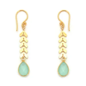 Cascade Drop Earrings - Aqua Chalcedony