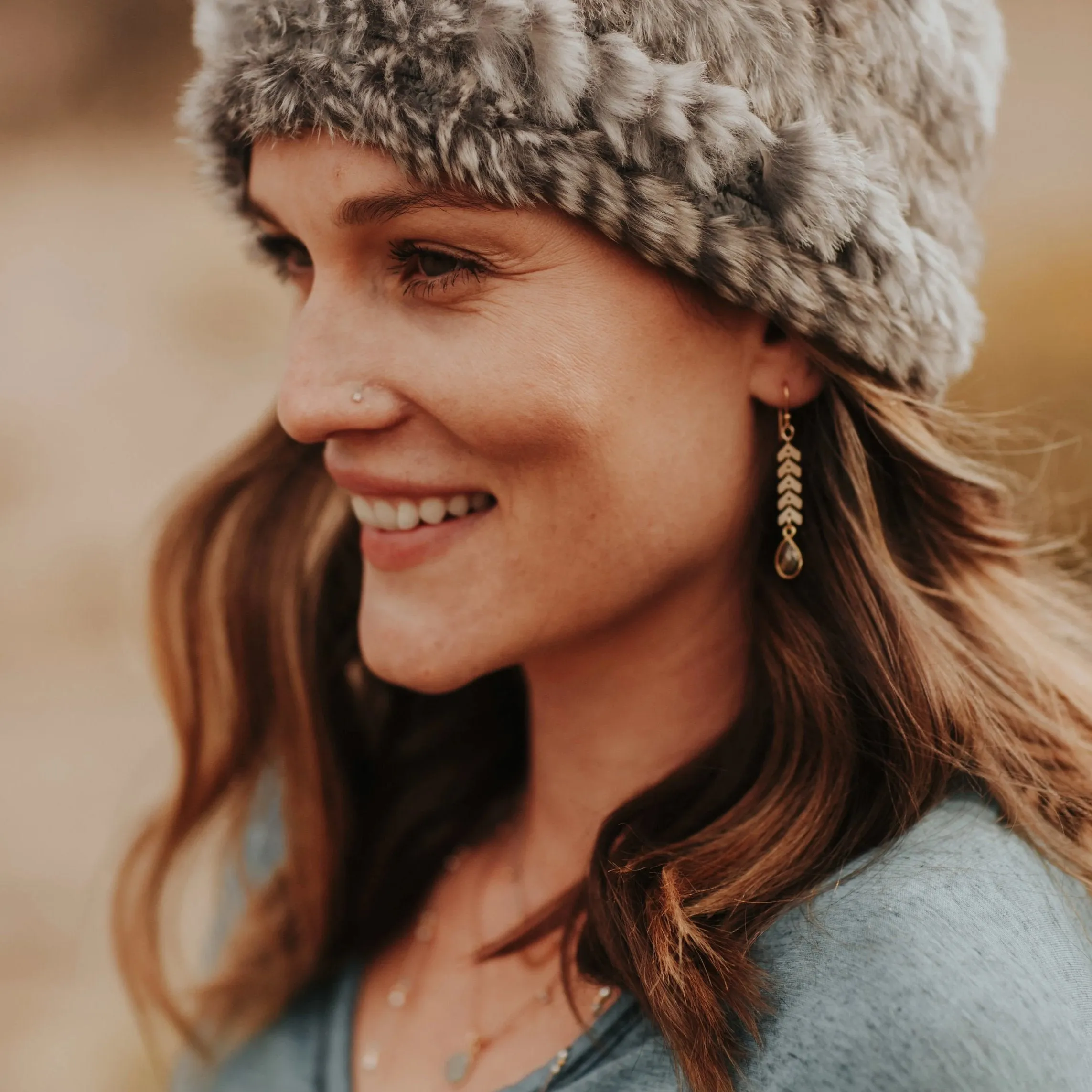 Cascade Drop Earrings - Pyrite