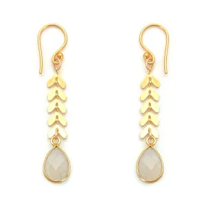 Cascade Drop Earrings - Rainbow Moonstone