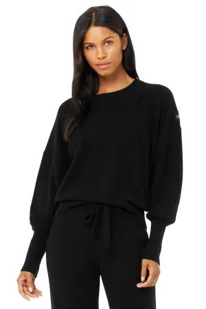 Cashmere Jet Set Crew - Black