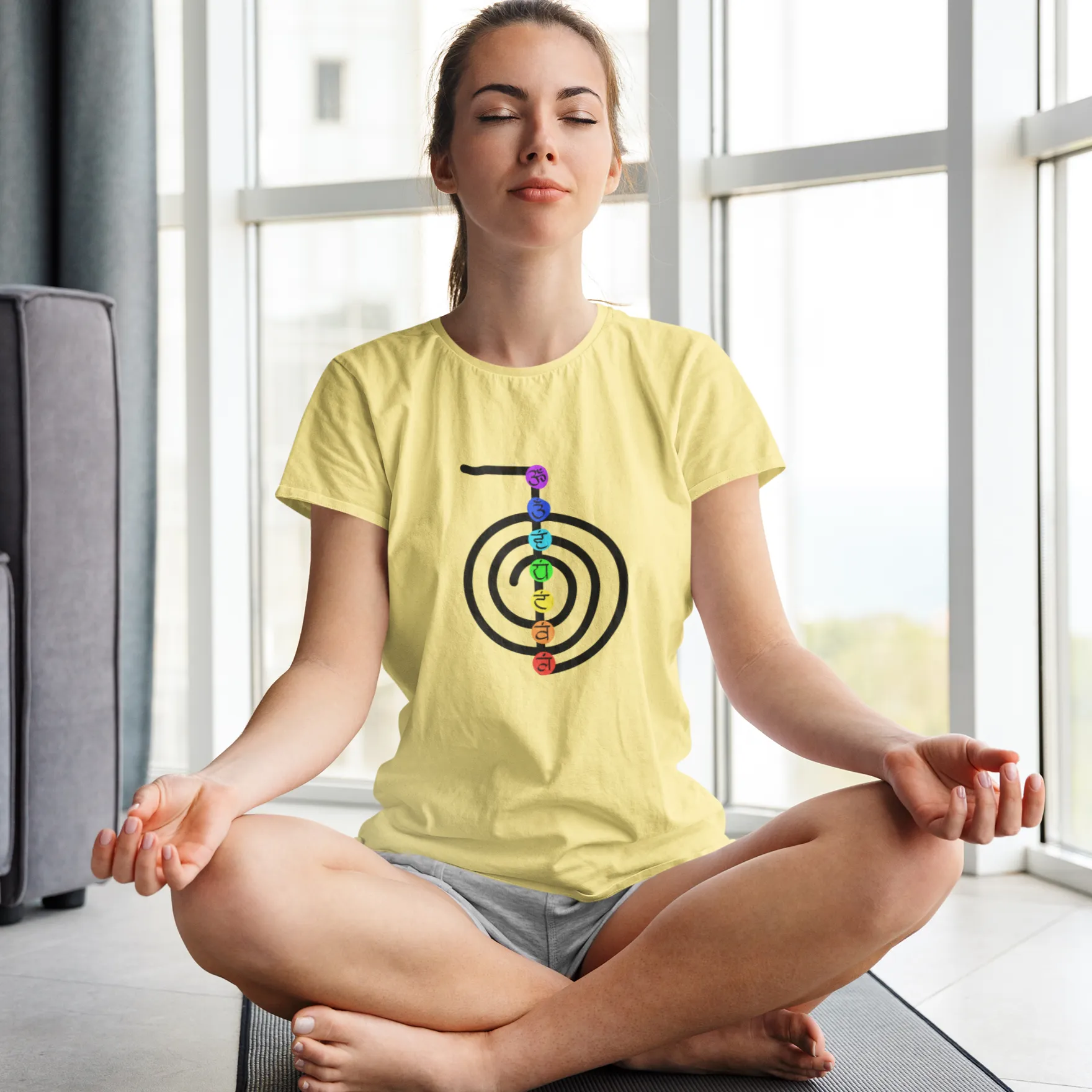 Chakra Meditation Yoga T-shirt for Women D69