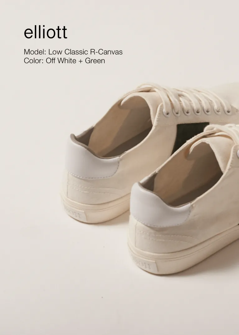 Climate Positive Recycled Canvas Sneakers | White/Green