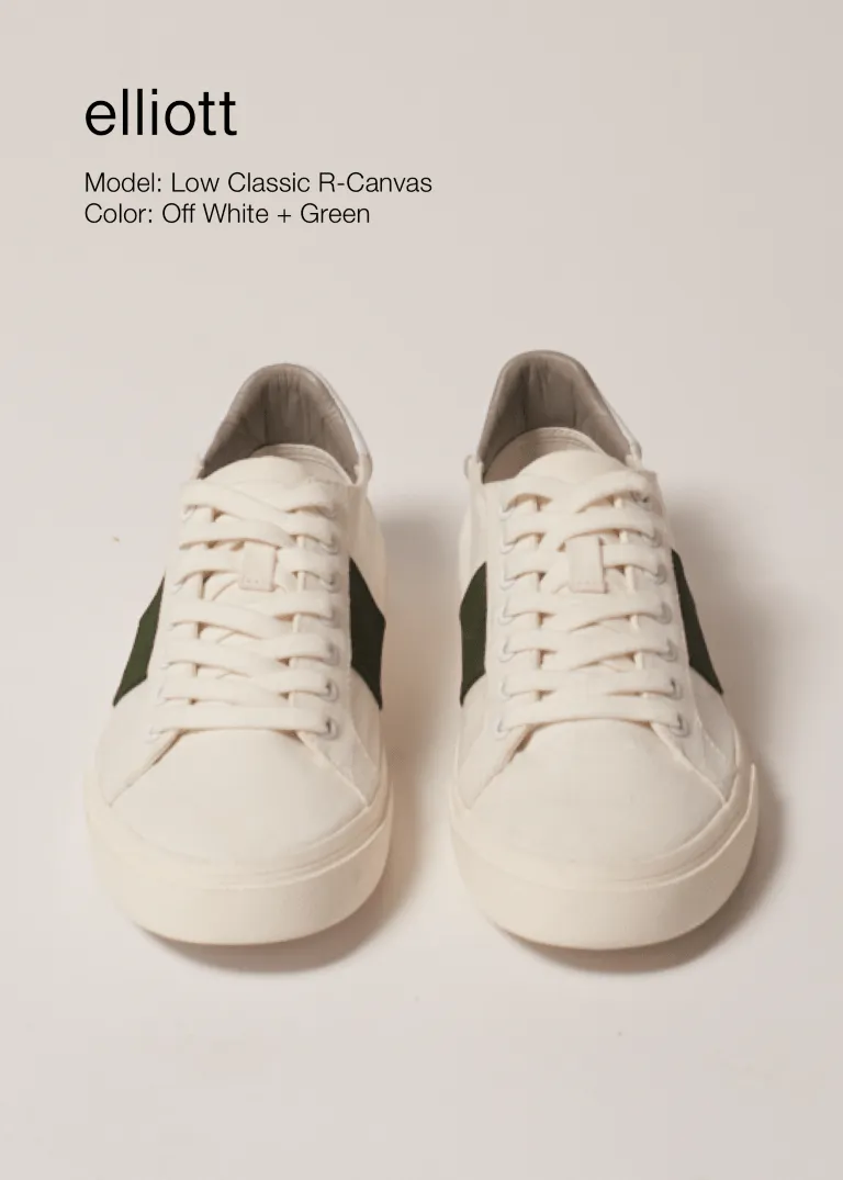 Climate Positive Recycled Canvas Sneakers | White/Green