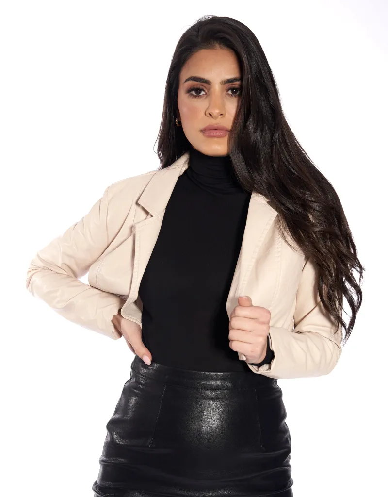 Crop PU Jacket