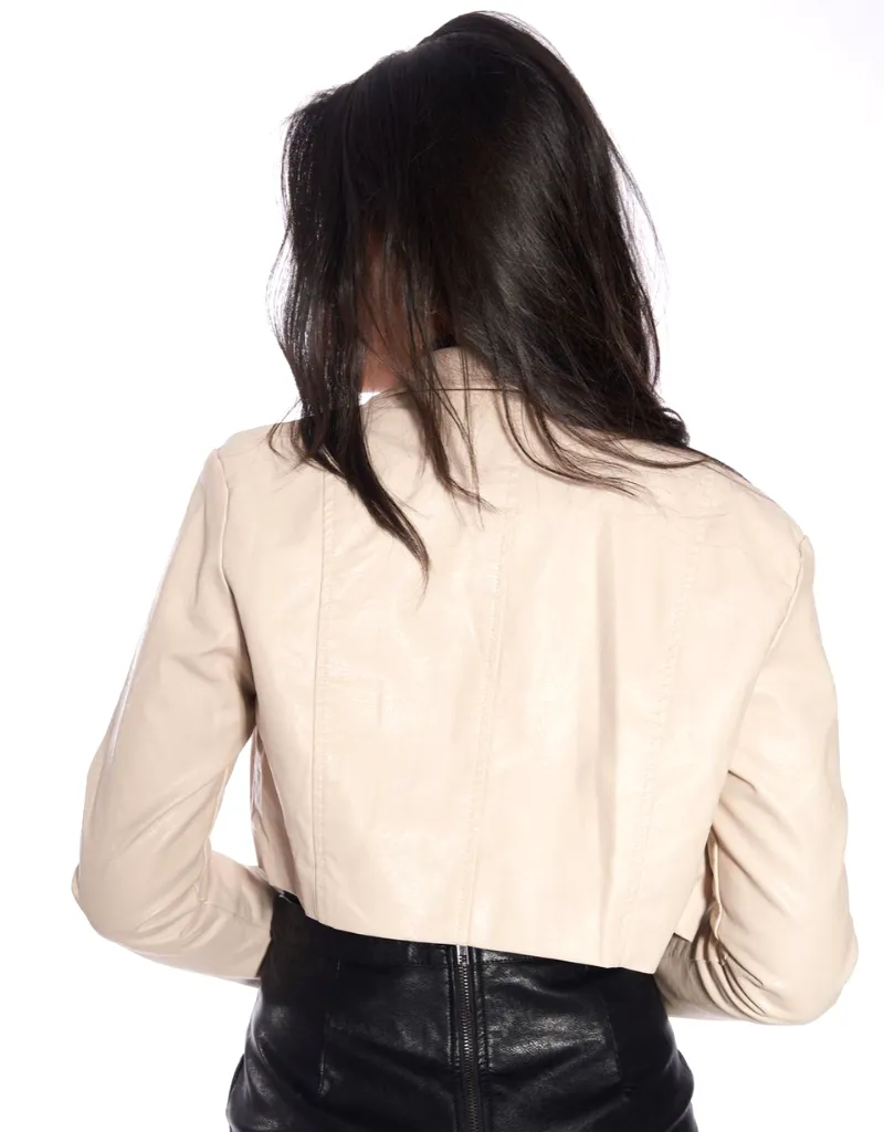 Crop PU Jacket