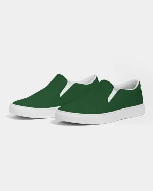 Dark Green Slip-On Canvas Sneakers | Women's | Dark Pure Green | C100M0Y100K80