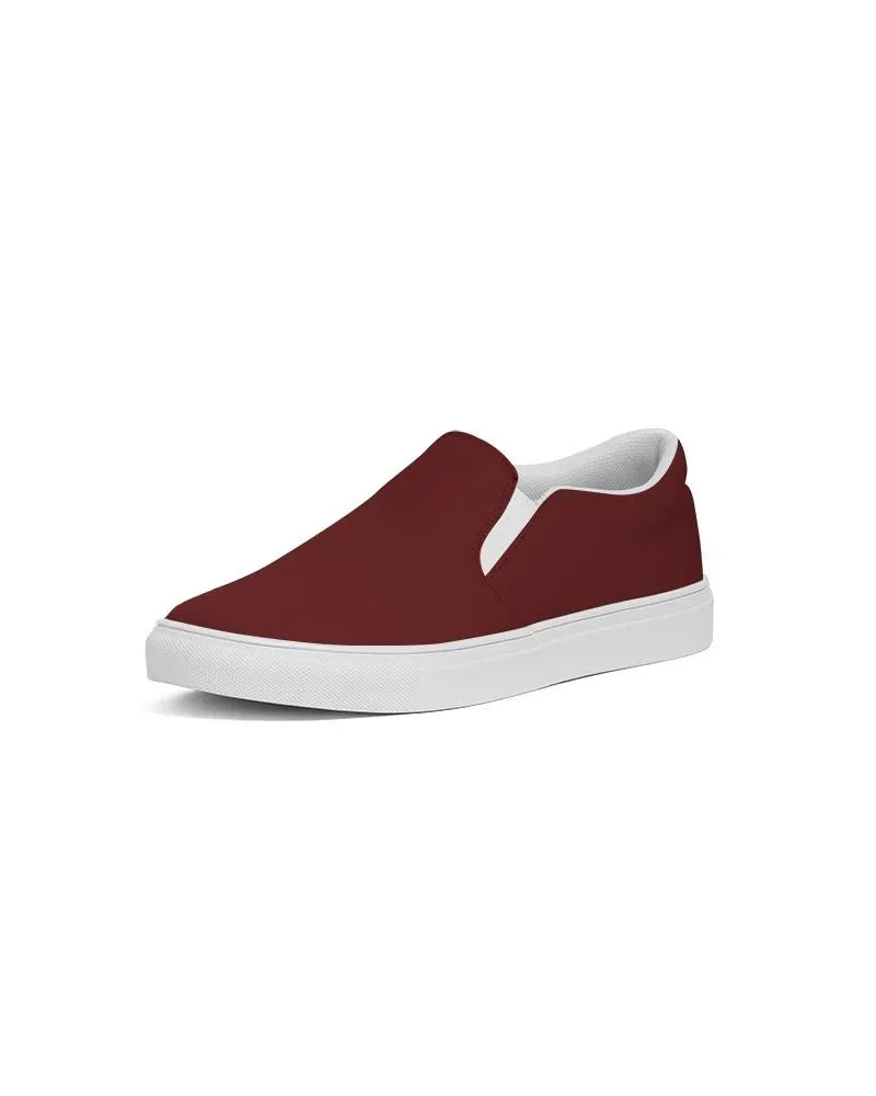 Dark Red Slip-On Canvas Sneakers | Women's | Dark Pure Red | C0M100Y100K80