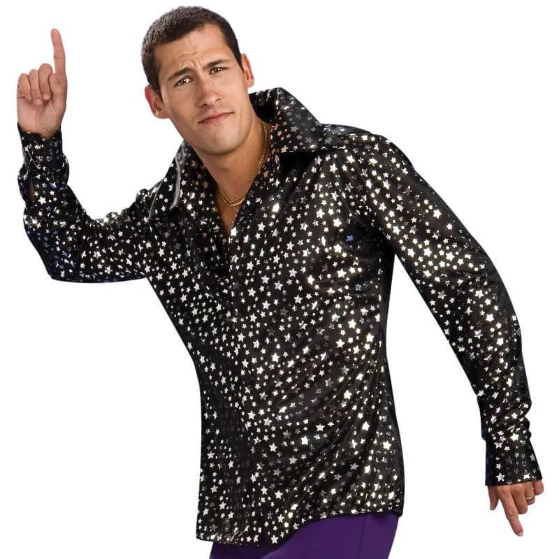 Disco Shirt - Black with Silver Stars