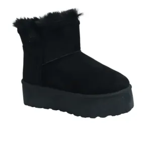 ESCAPE -  Faux fur lined Faux suede platform boots