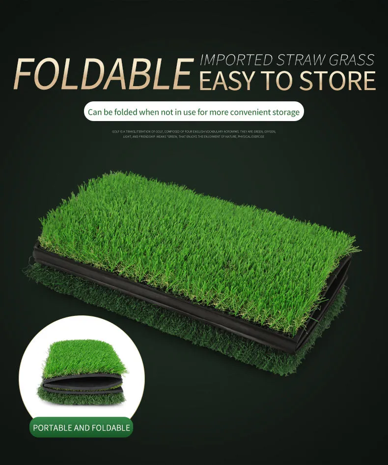 Foldable 3 in 1 Anti-slip Golf Hitting Mat With Rubber Tee