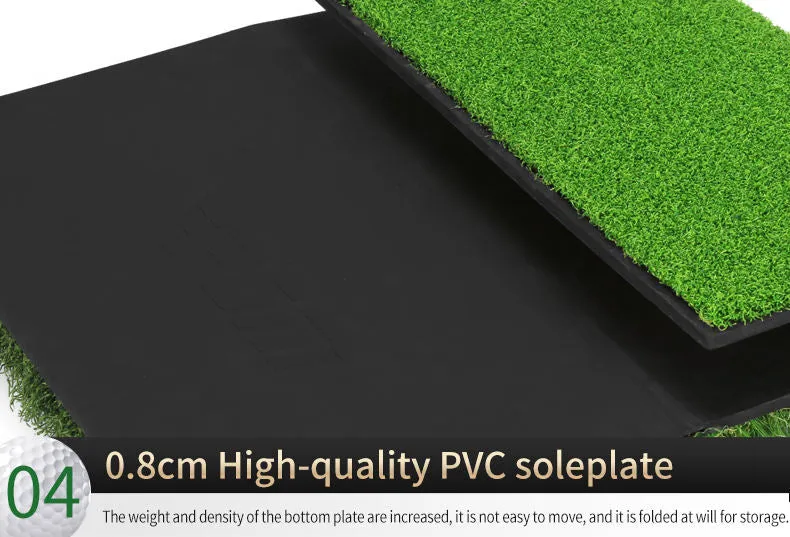 Foldable 3 in 1 Anti-slip Golf Hitting Mat With Rubber Tee