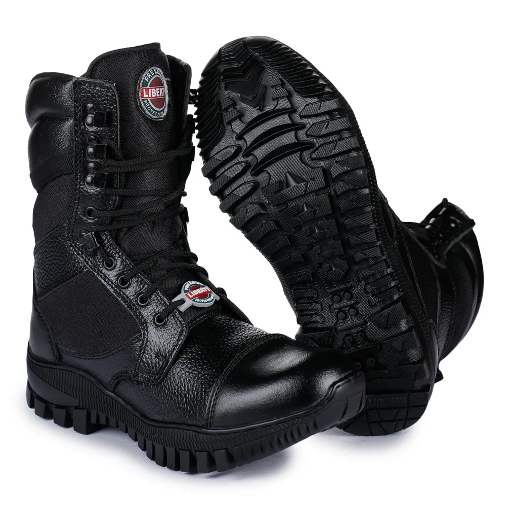 Freedom By Liberty Mens SOLDIER-01 Defence Lacing Black Trekking Boots