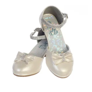 Girls Ivory PU Rhinestone Bella Shoes 9 Toddler-5 Kids