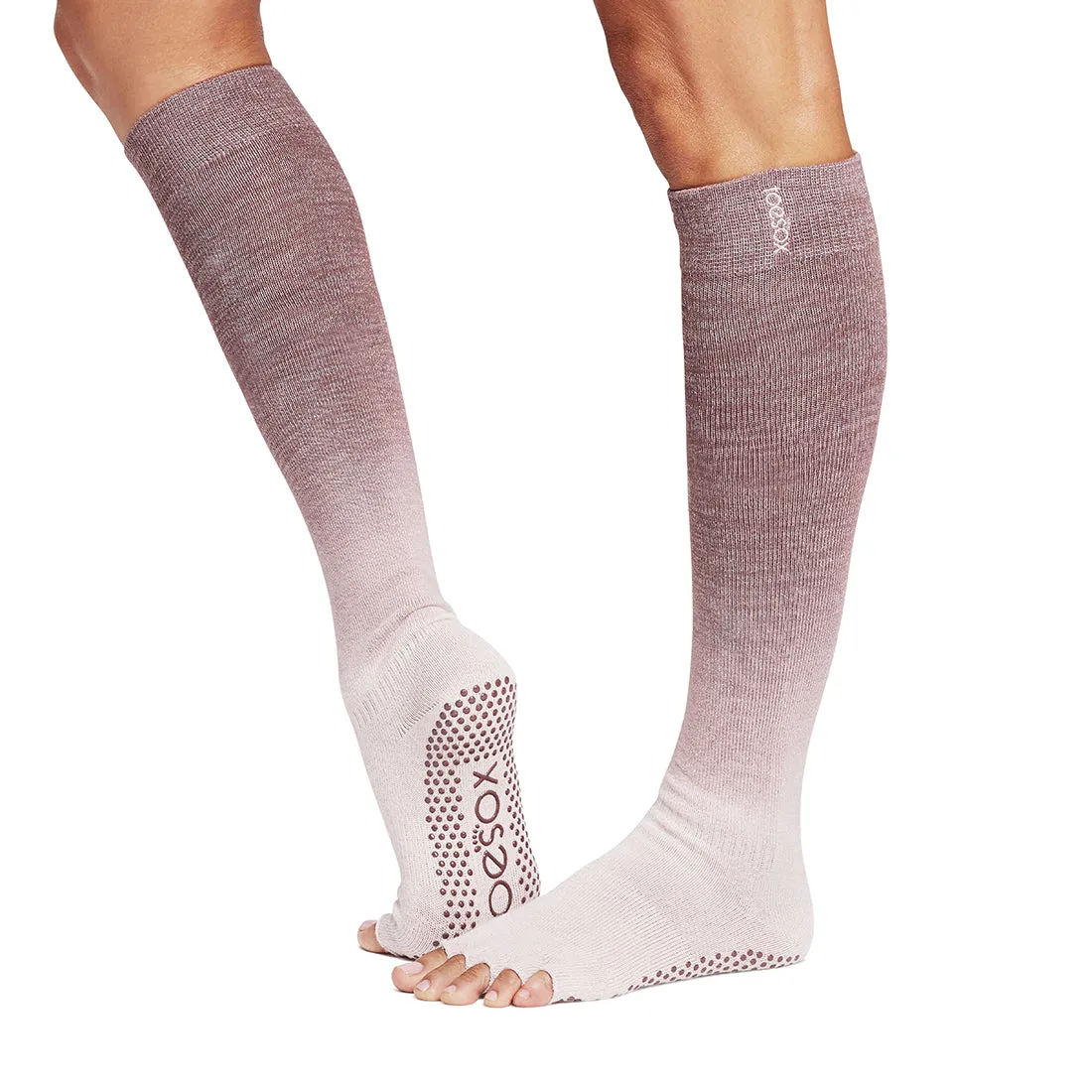 Half Toe Scrunch Knee High Grip Socks