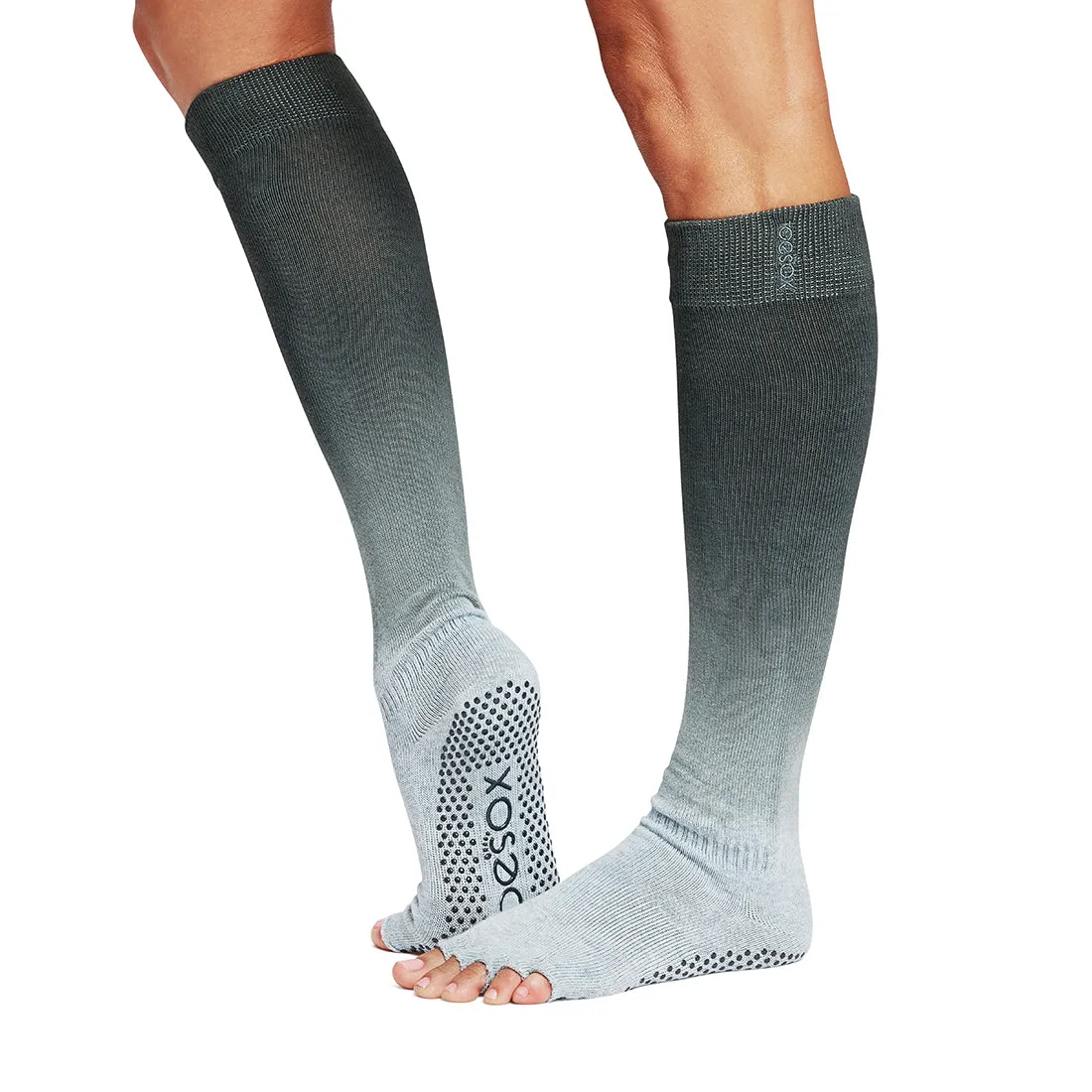 Half Toe Scrunch Knee High Grip Socks