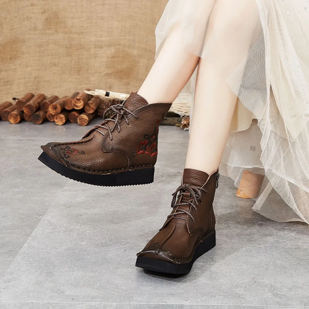 Handmade National Style Retro Leather Boots | Gift Shoes