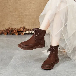 Handmade Retro Leather Short Boots | Gift Shoes