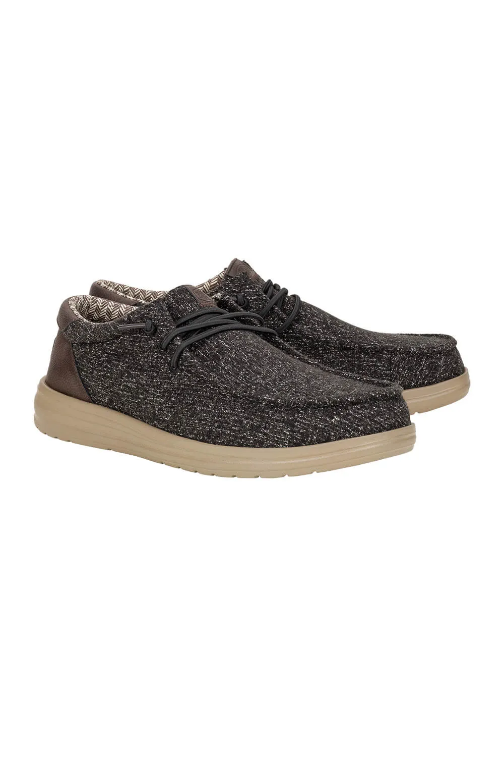 HEYDUDE Men’s Wally Paul Knit Shoes in Black | 43351-070