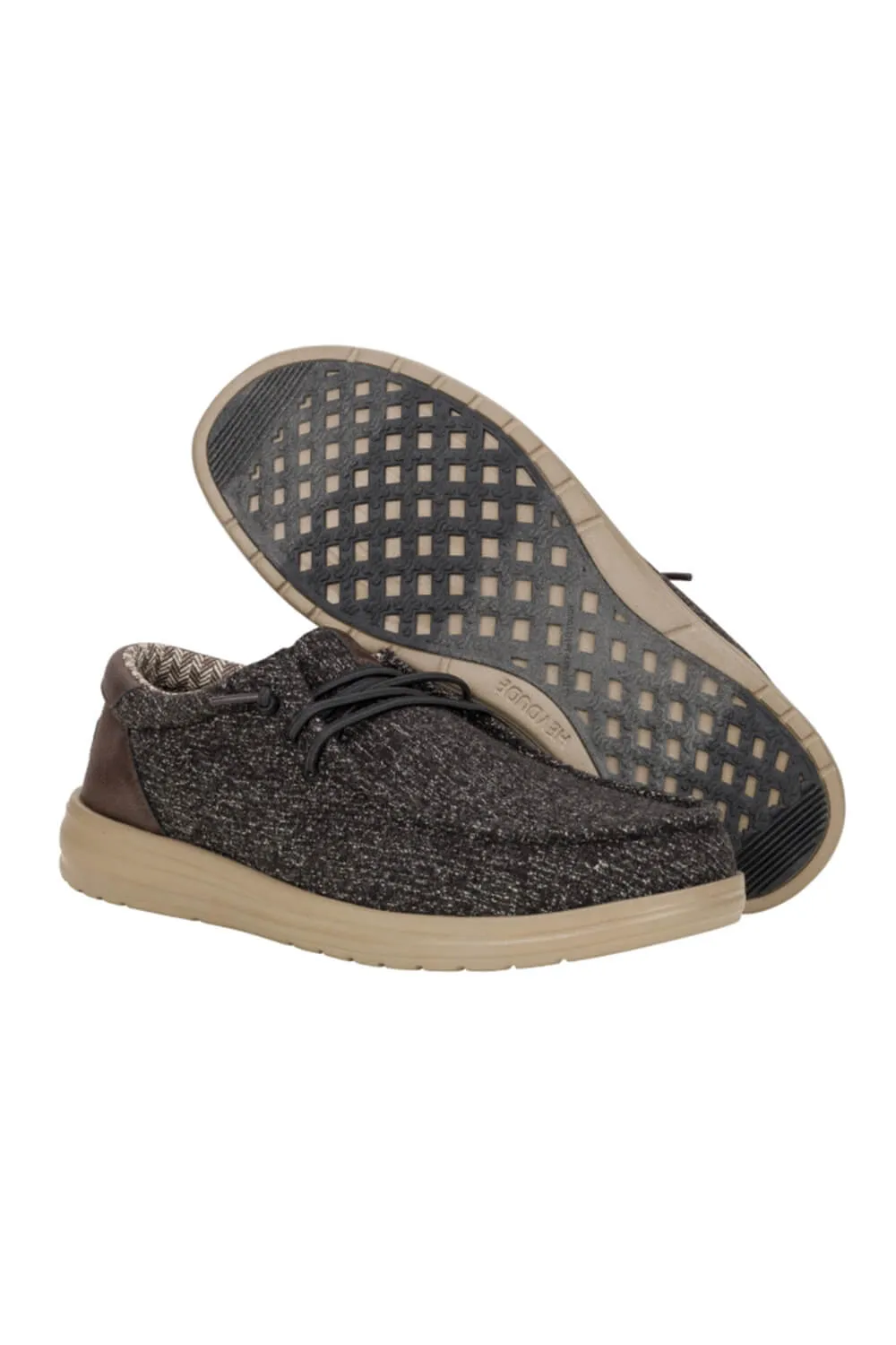 HEYDUDE Men’s Wally Paul Knit Shoes in Black | 43351-070