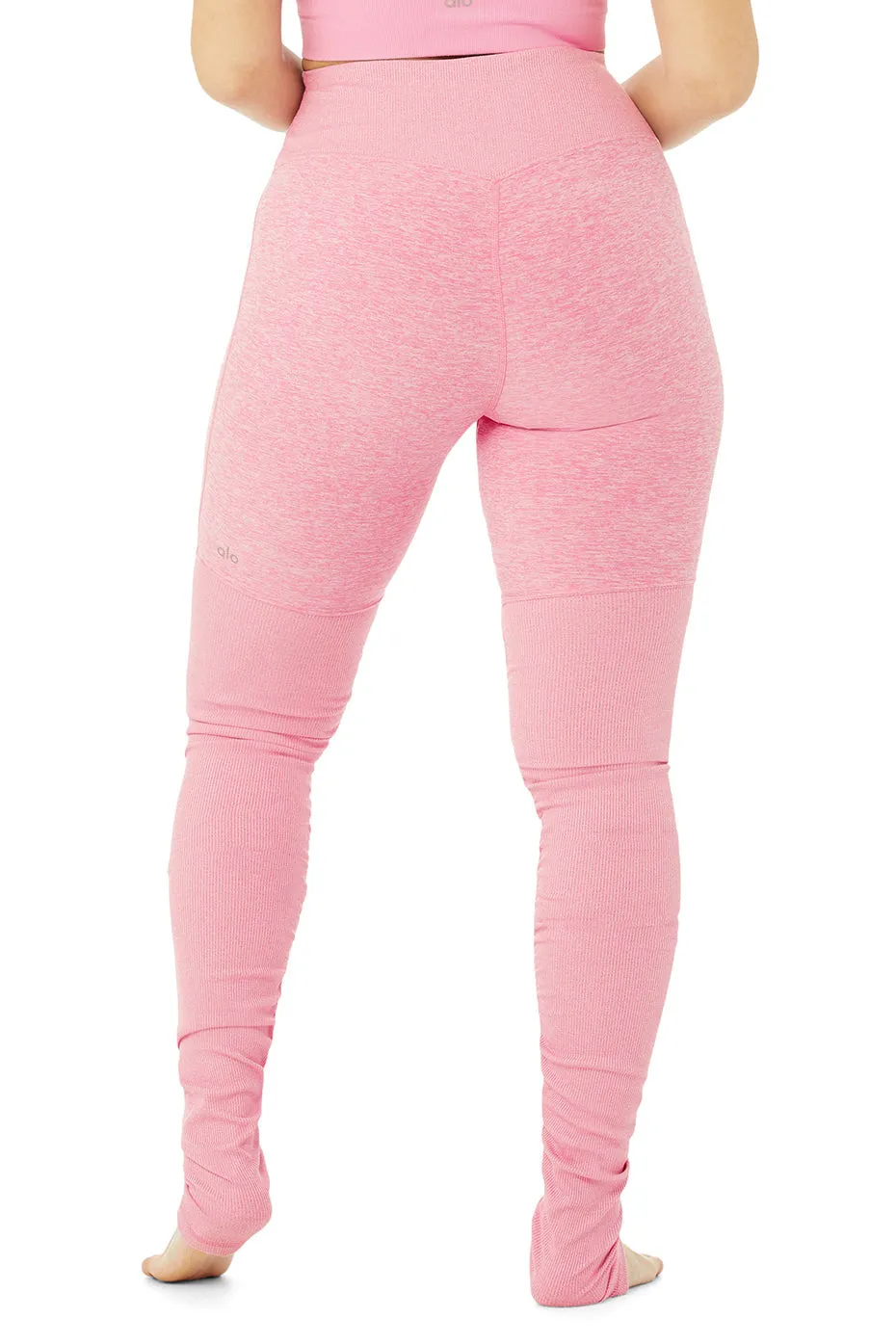 High-Waist Alosoft Goddess Legging - Parisian Pink Heather