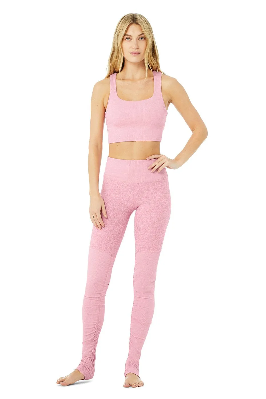 High-Waist Alosoft Goddess Legging - Parisian Pink Heather