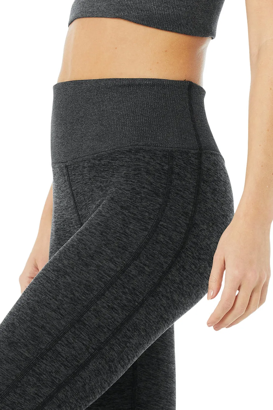 High-Waist Alosoft Lounge Legging - Dark Heather Grey