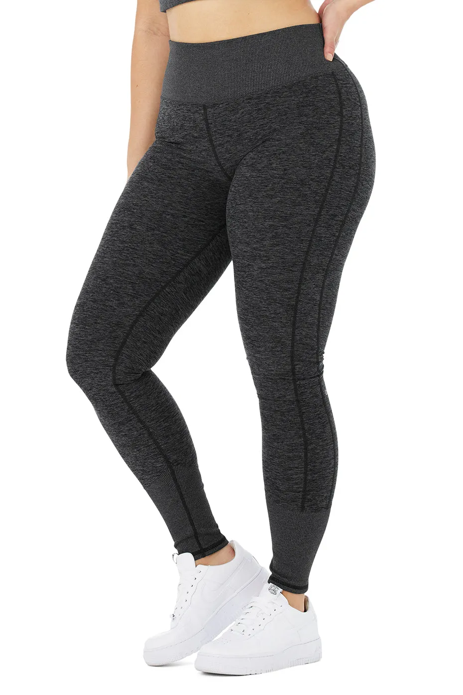 High-Waist Alosoft Lounge Legging - Dark Heather Grey