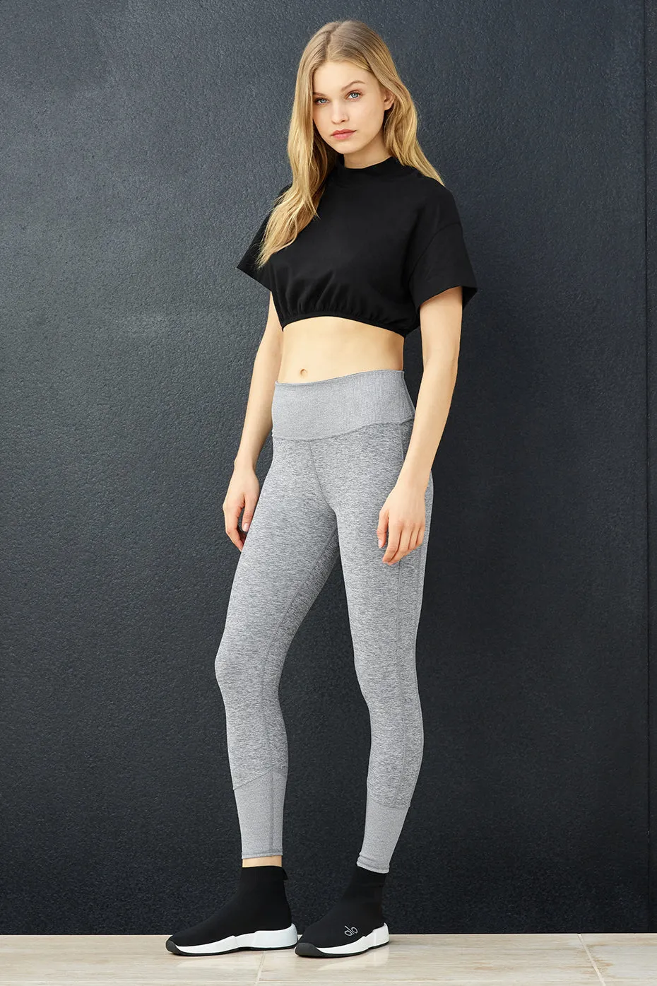 High-Waist Alosoft Lounge Legging - Dove Grey Heather