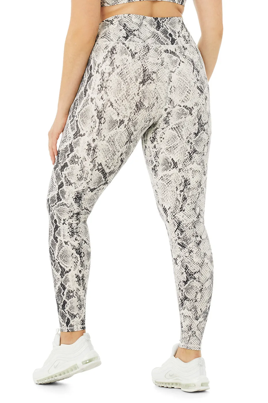 High-Waist Snakeskin Vapor Legging - Bone