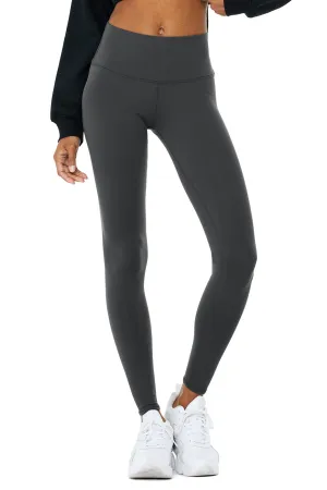 High-Waist Winter Warmth Plush Legging - Anthracite