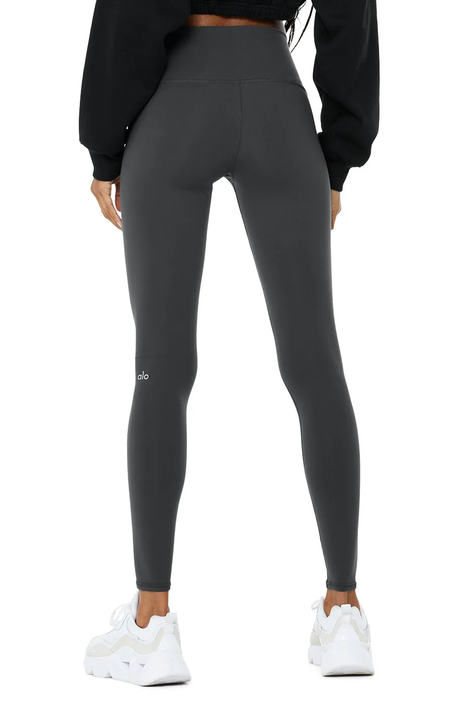 High-Waist Winter Warmth Plush Legging - Anthracite