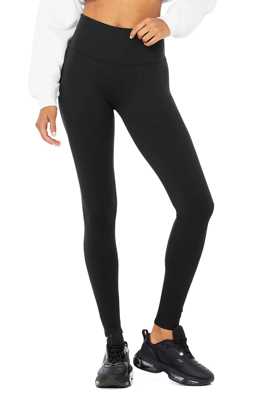 High-Waist Winter Warmth Plush Legging - Black