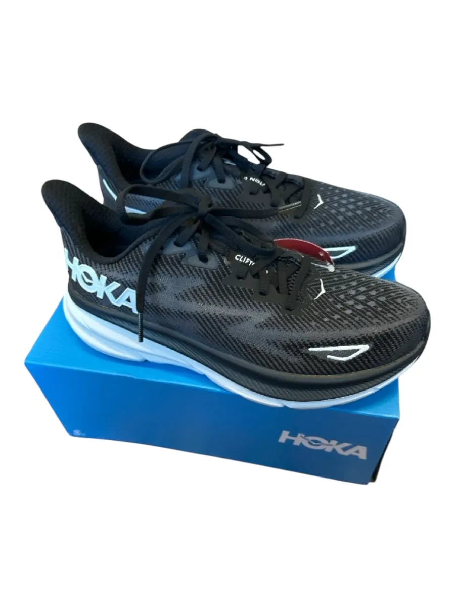 Hoka Shoe Size 9B Black & White Canvas Platform Athletic Sneakers