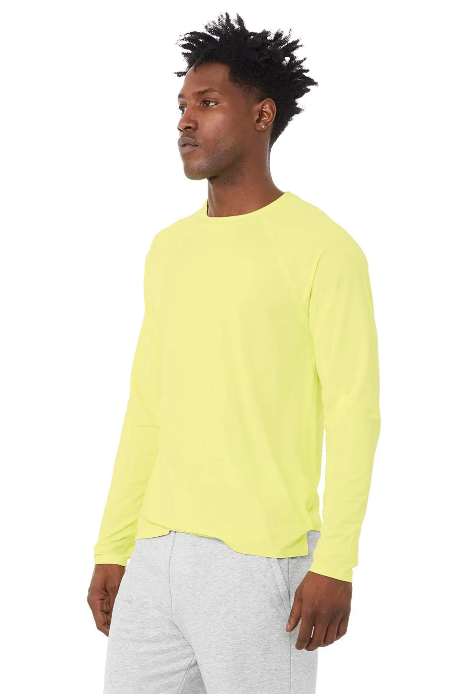 Idol Long Sleeve Performance Tee - Neon Shock Yellow