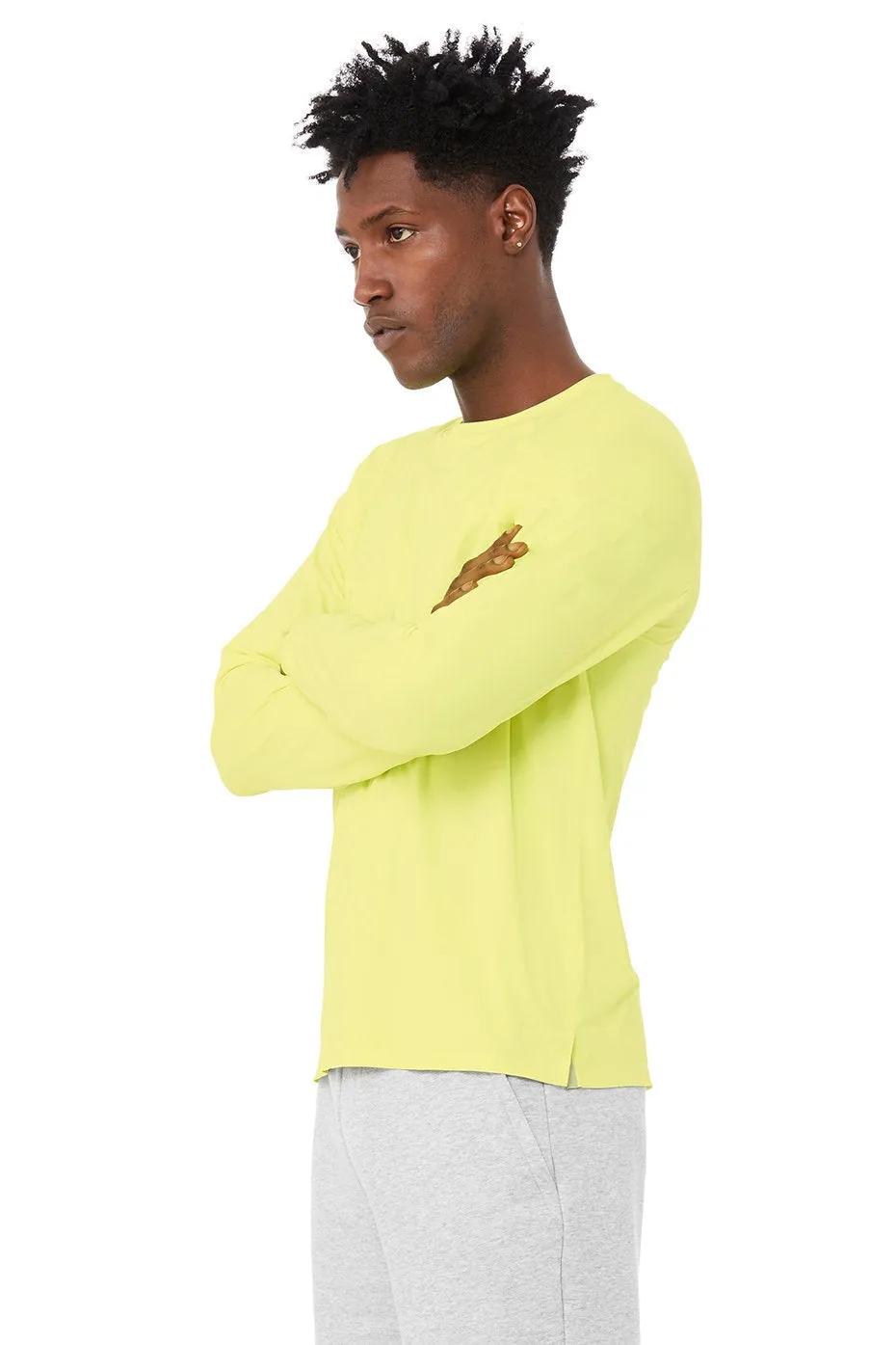 Idol Long Sleeve Performance Tee - Neon Shock Yellow