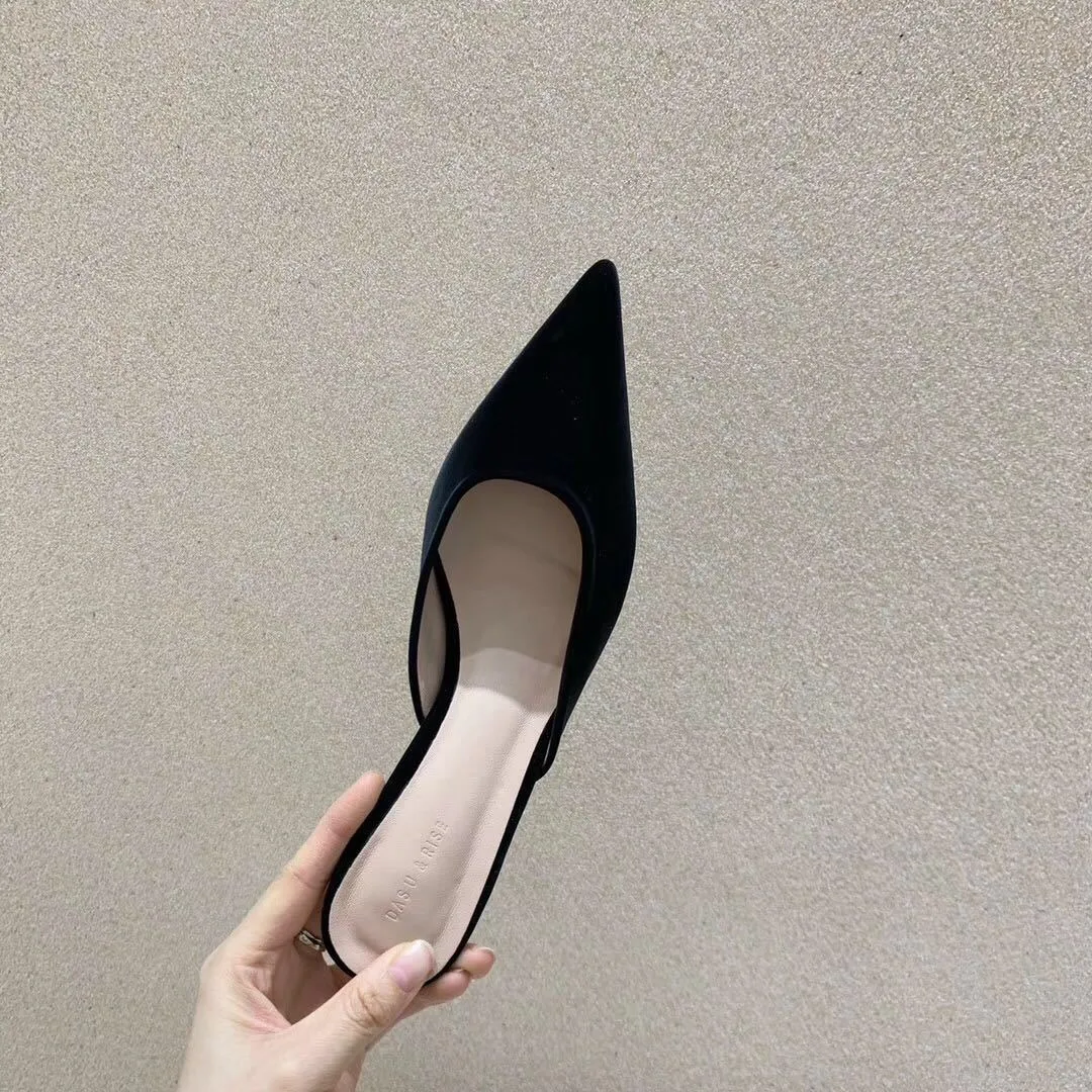 ins trendy pointed toe stiletto mules