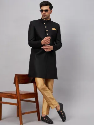 Jashvi Men's Black Indo Western Set