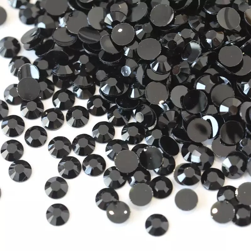 Jet balck resin rhinestones