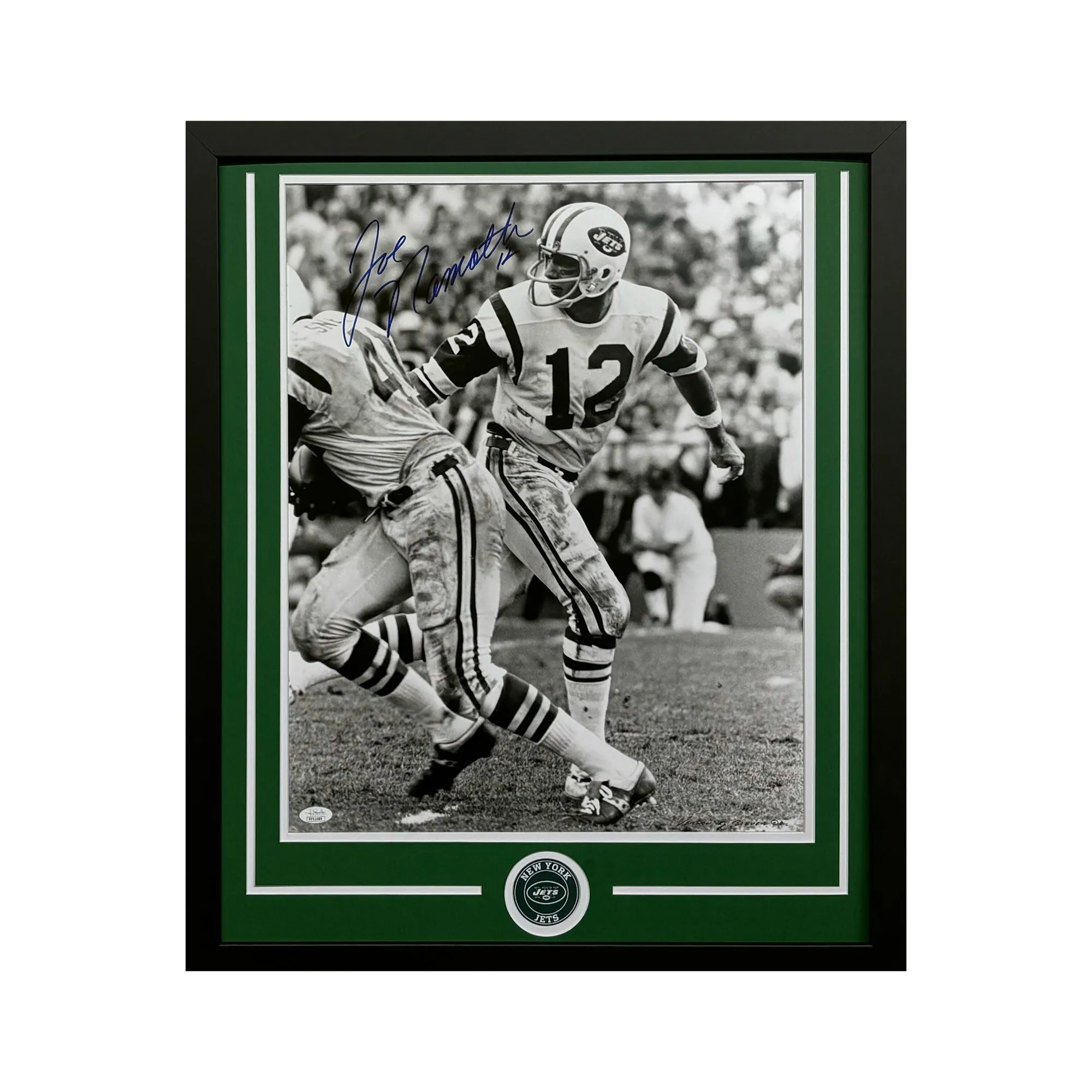 Joe Namath Hand Signed & Framed New York Jets 16x20 Football Photo