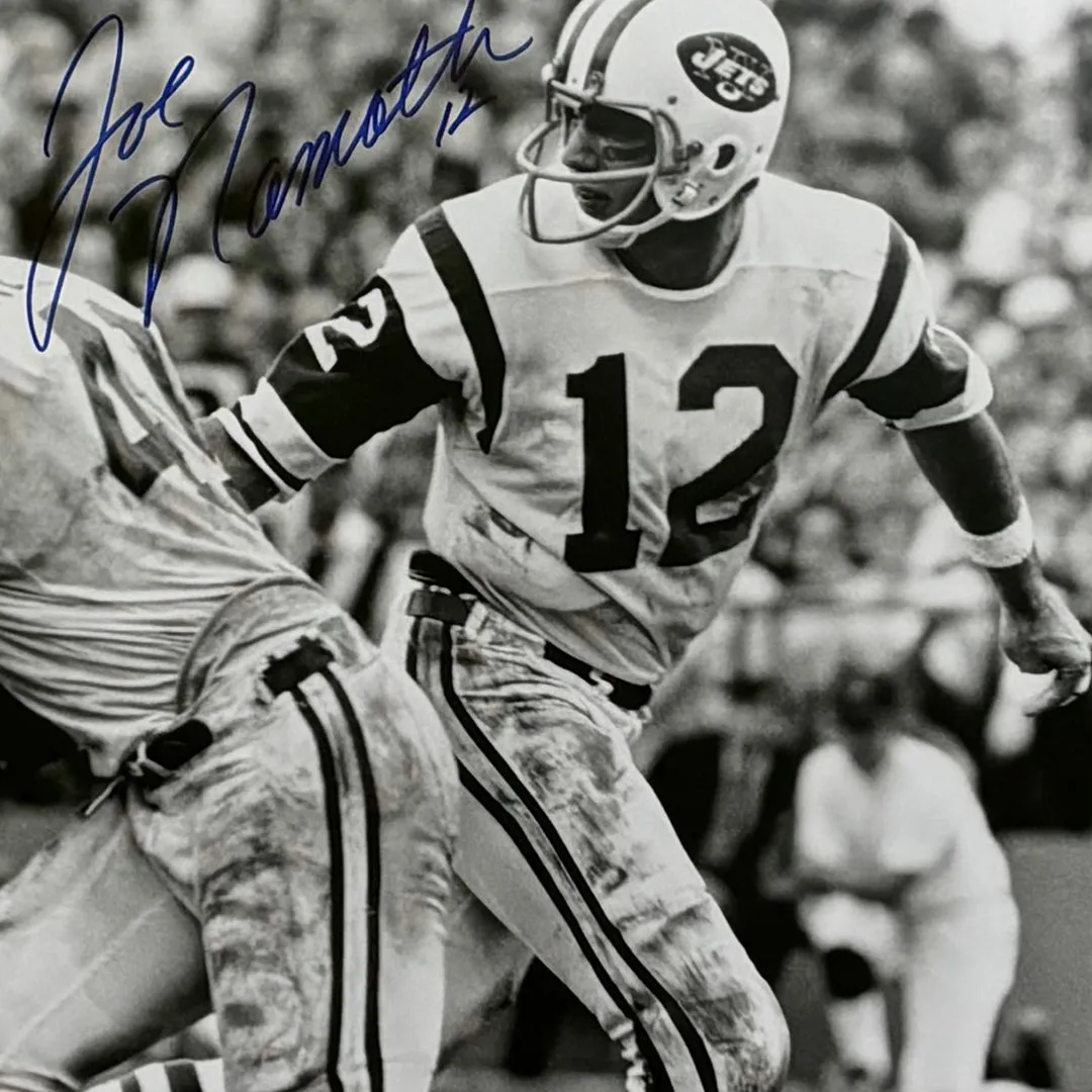 Joe Namath Hand Signed & Framed New York Jets 16x20 Football Photo