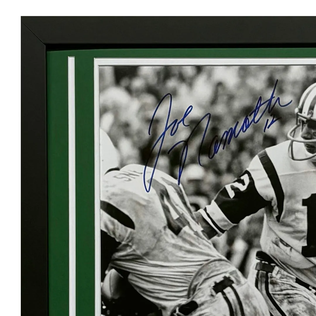 Joe Namath Hand Signed & Framed New York Jets 16x20 Football Photo