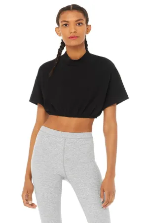 Kick It Crop Tee - Black