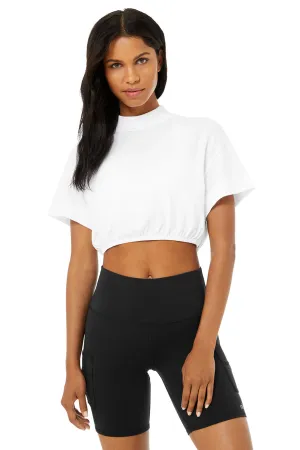 Kick It Crop Tee - White