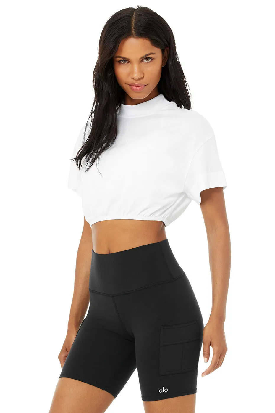 Kick It Crop Tee - White