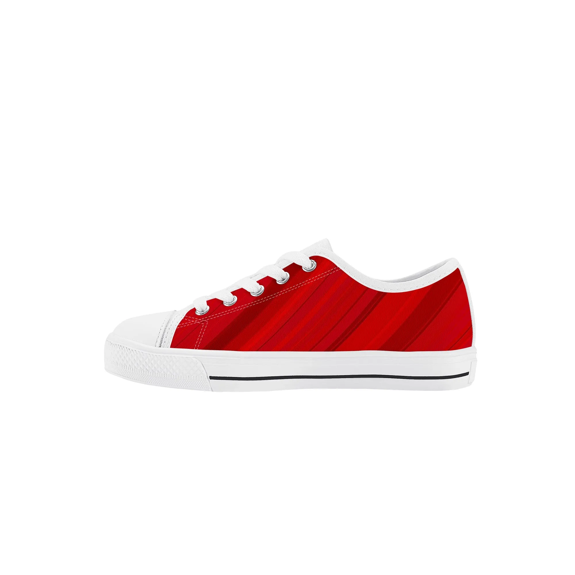 Kids Low Top Canvas Sneakers - Red