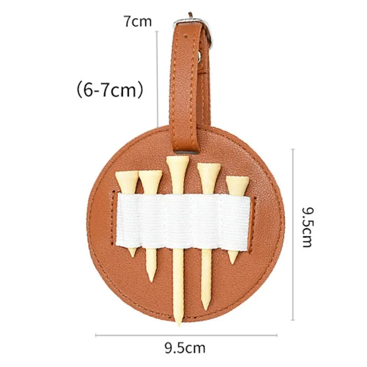 Leather Outdoor Waist Hanging Golf Spike Insert Pocket Storage Bag, Spec: Double-sided Brown